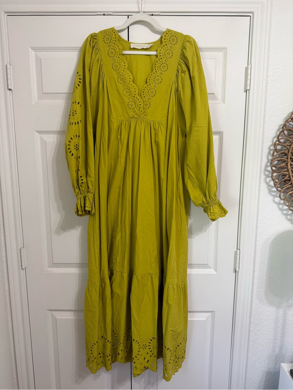 Happy x Nature Chartreuse Cotton Maxi Dress